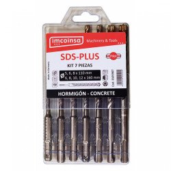 Juego brocas sds plus s4 -5-6-8x110 6-8-10-12x160- imcoinsa -7 ud-