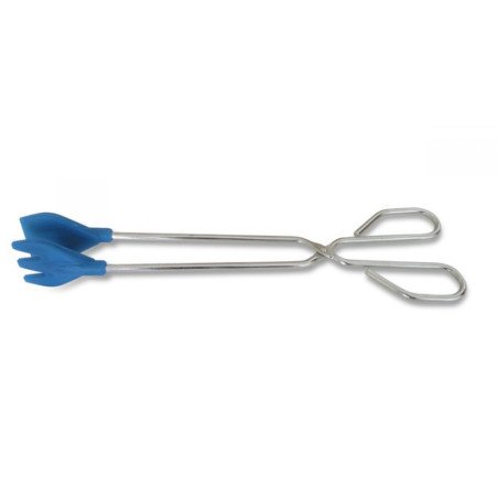 Tenacilla cocina palas anchas silicona/inox -azul-