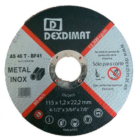 Disco 115 dexdimat superfino metal+inox 1.2mm as46t-bf41