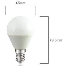 Lampara led e14 / 5.0w esferica luz calida 3000k