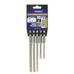 Juego brocas sds plus -5-6-x110 6-8-10-x160- master 4 tivoly -5 ud-