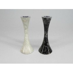 Candelabro aluminio 15cm brillante marmol 2col