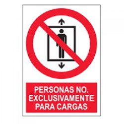 Señal pvc prohibido personas/solo carga